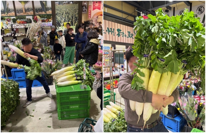 葉付大根抱え込み