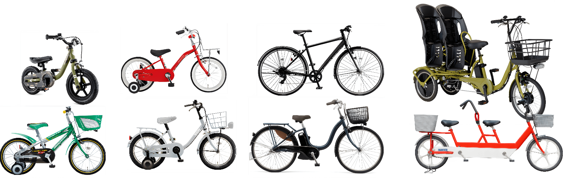 貸出自転車一例(実際の貸出自転車とはオプションパーツ等が異なる場合があります)