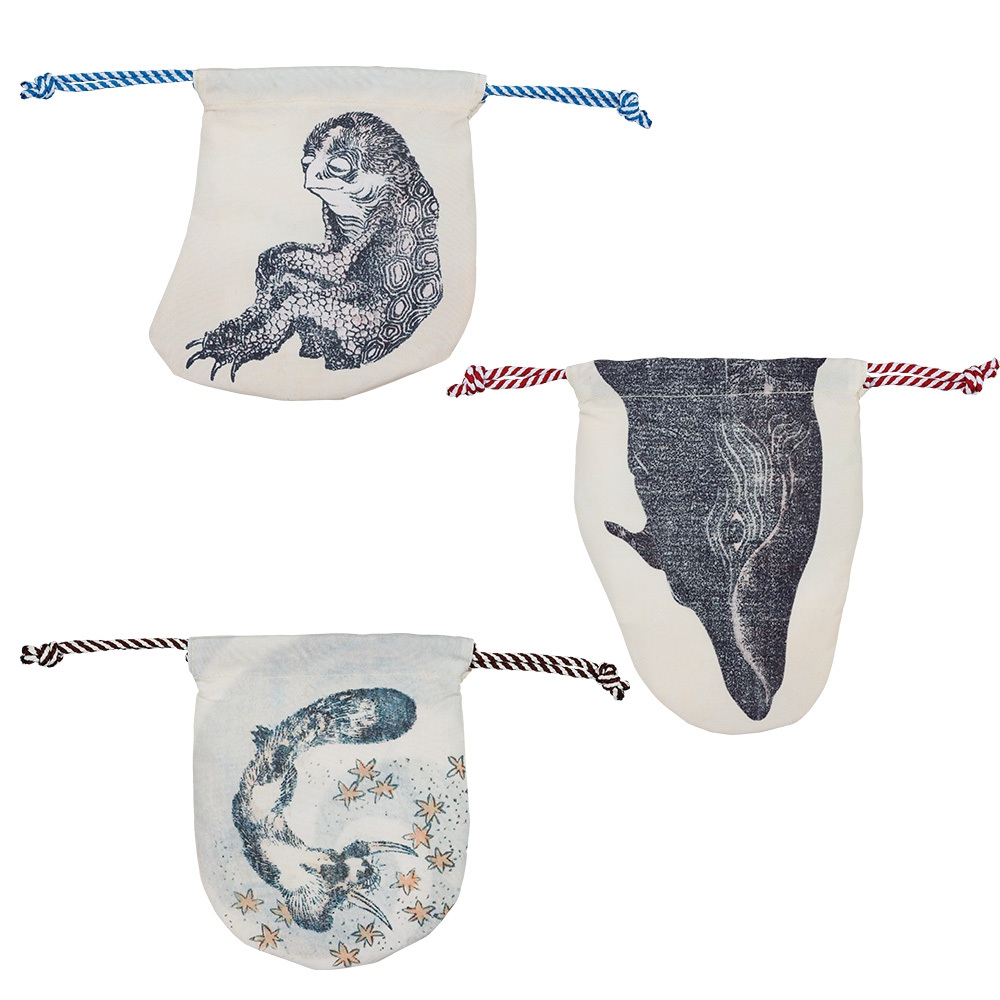 E賞:北斎漫画 巾着