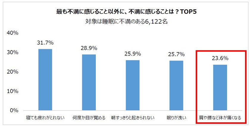 最も不満に感じること以外に、不満に感じることは?TOP5
