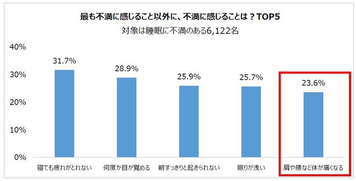 最も不満に感じること以外に、不満に感じることは?TOP5