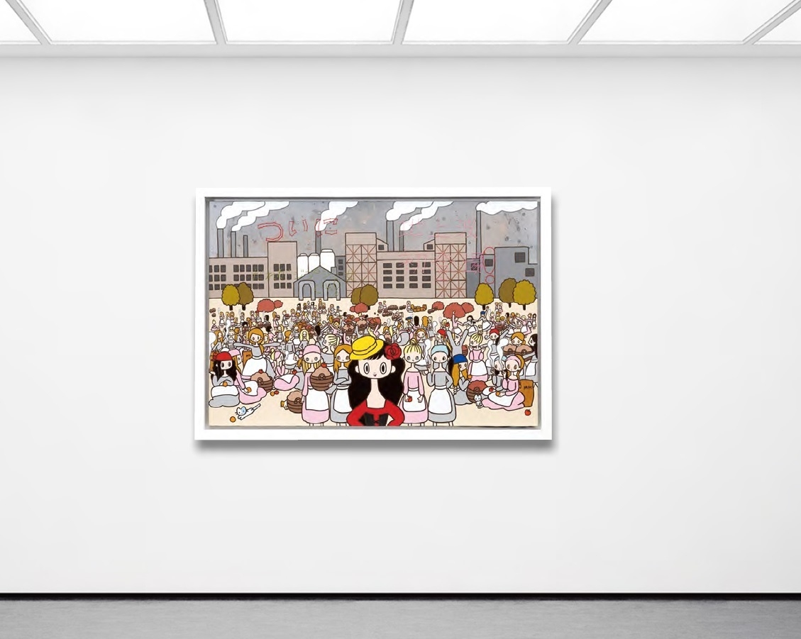 細川真希 「カルメン」 キャンバス・アクリル、糸、コラージュ