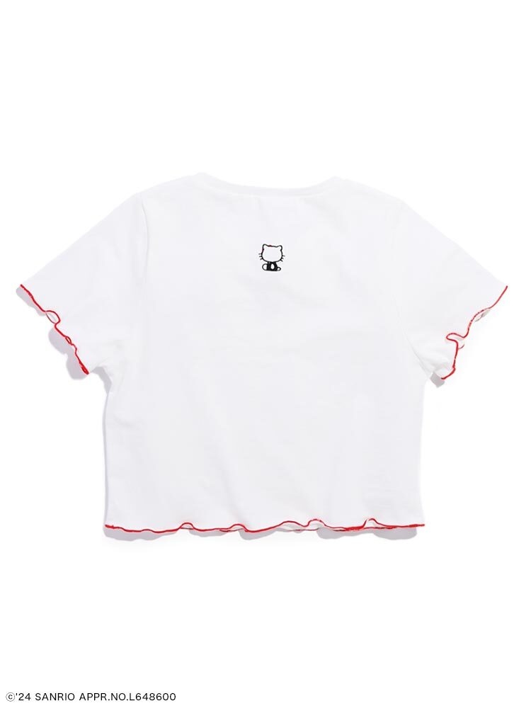 MERCURYDUO【ハローキティコラボ】配色ワンポイント刺繍Tシャツ