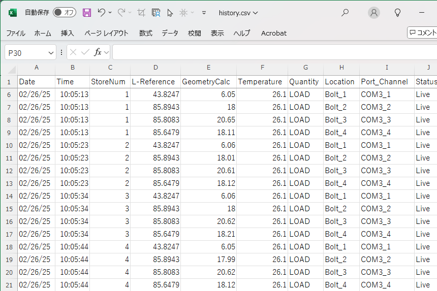 CSVファイルにも自動保存