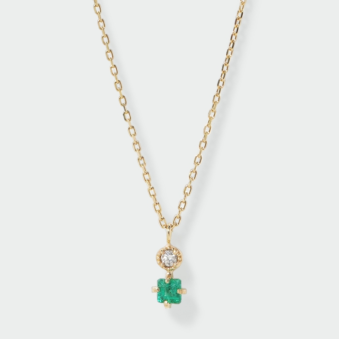 ネックレス　K10YG　エメラルド　ダイヤモンド　￥49,500