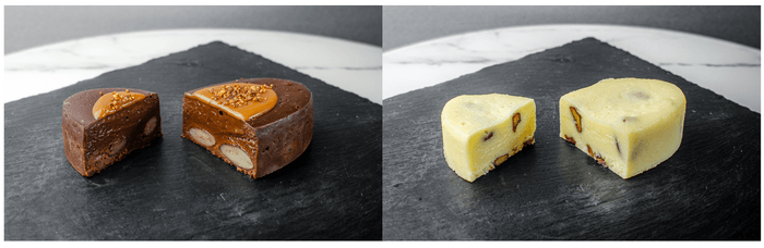 選べるスイーツ／左：花豆ショコラテリーヌ／右：ホワイトショコラテリーヌ　※ミニサイズでの提供となります
