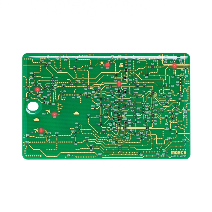FLASH 関西回路線図 LED6 ICカードケース 緑