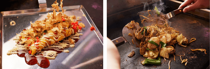 とん平焼き(770円税込)/海鮮焼きそば(1,650円税込)