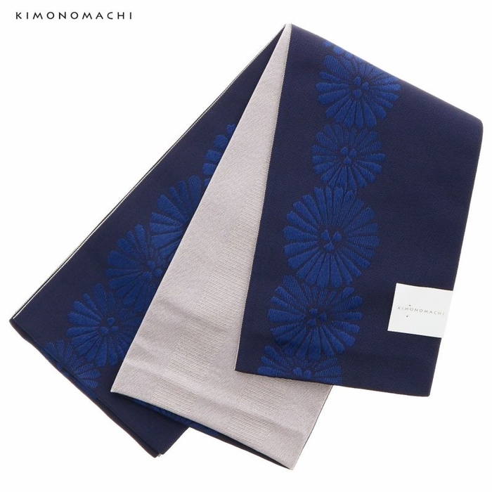 浴衣帯 半幅帯 「エンジ レトロフラワー」