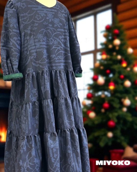 2025FW新作紬の反物から作るワンピース