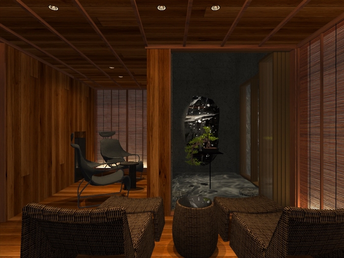 1階ヒーリングスペースと坪庭