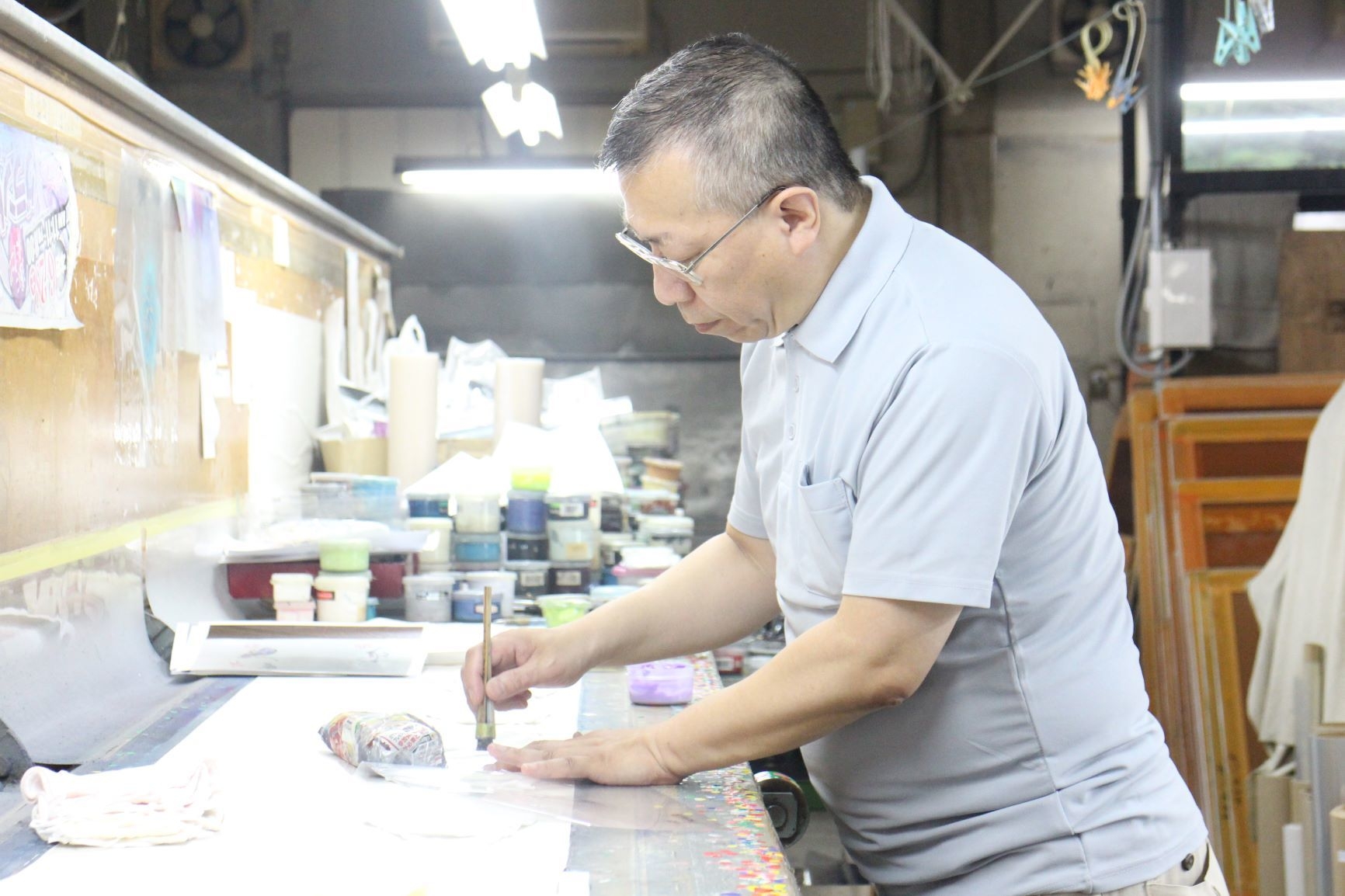 京友禅職人 染色風景(1)