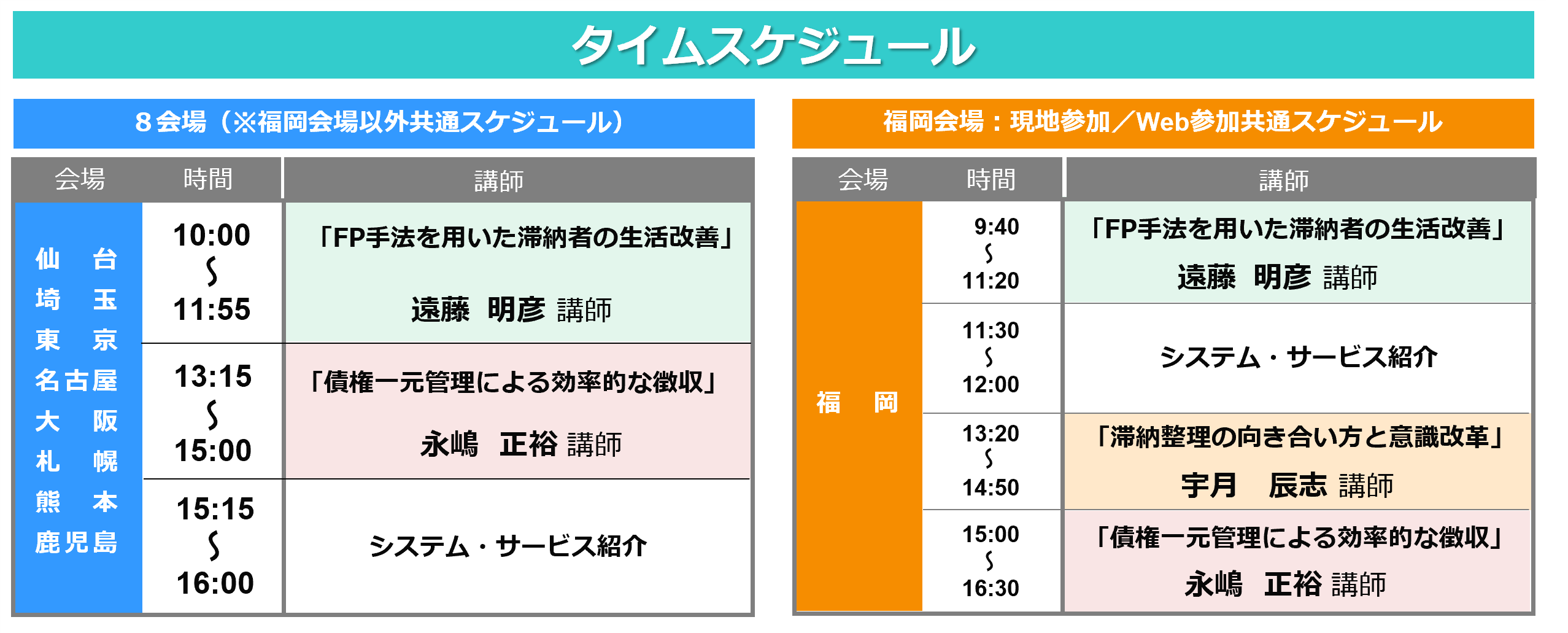 タイムスケジュール