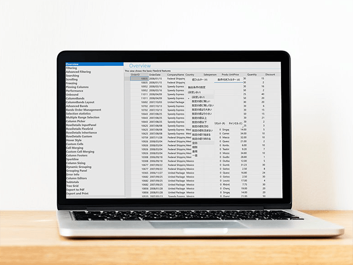 データグリッドを大幅強化!列フィルターUI刷新、条件付きフィルターの条件追加、列固定機能を拡充したコンポーネントセット新版登場