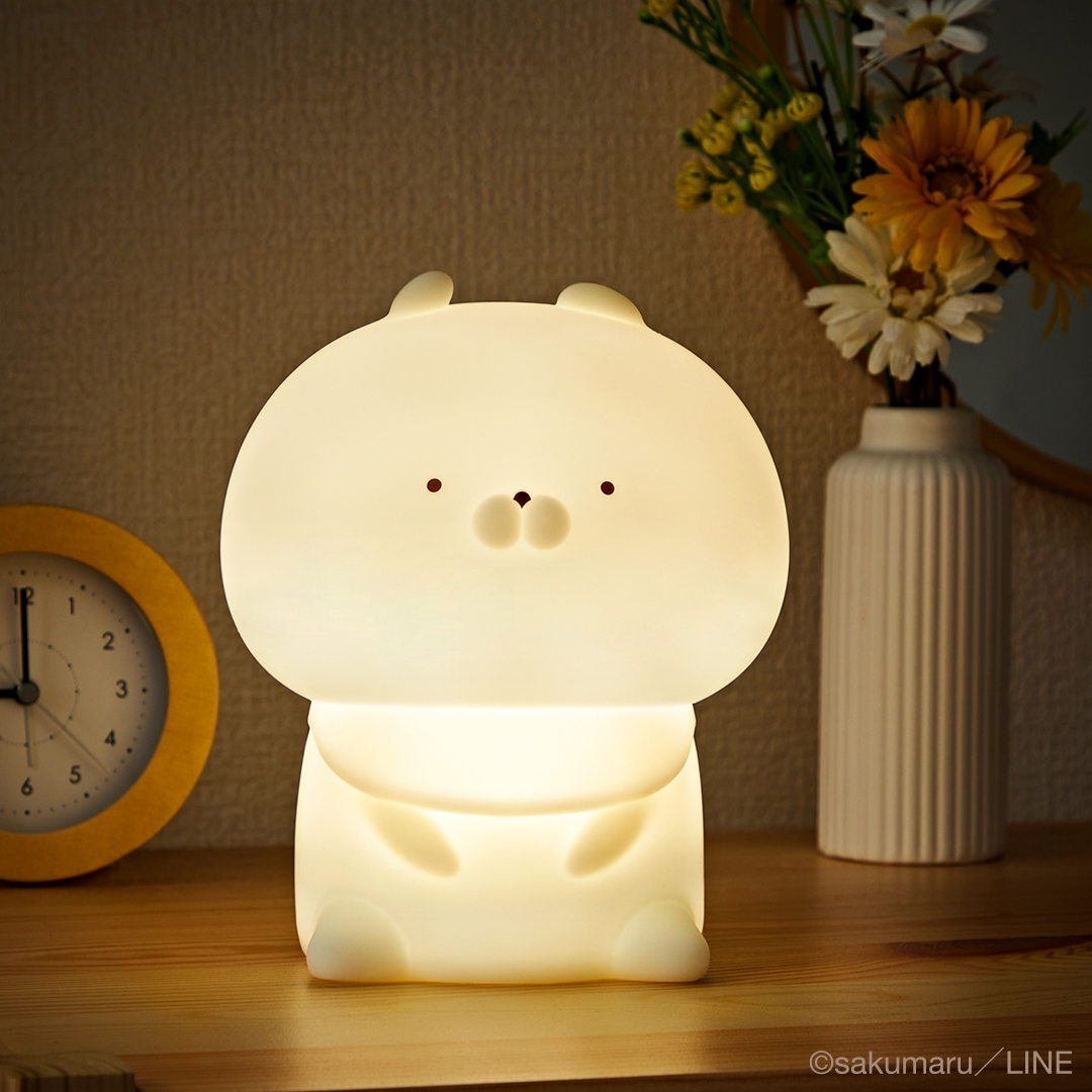 B賞:ちびちびうさまる ぷにぷにLEDライト(点灯イメージ)