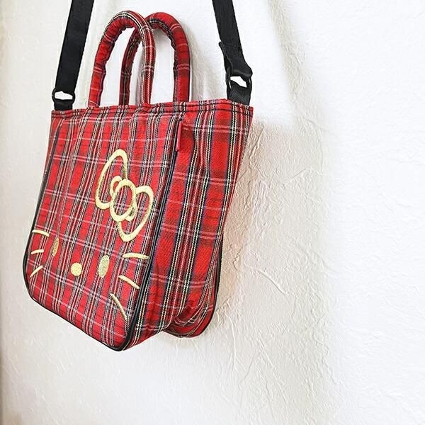 サンリオのハローキティ×ルートートのチェックトート