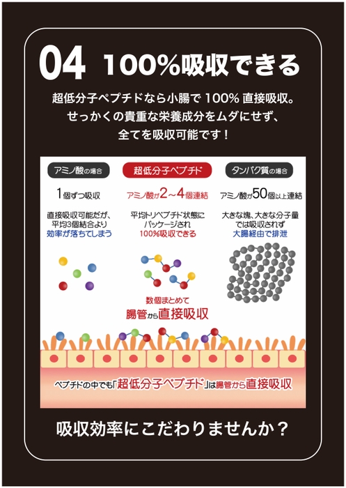 ペプチドマッスル_展示会04超低分子ペプチド100%吸収