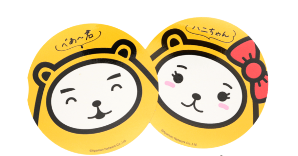 非売品「べあ~君」「ハニちゃん」のオリジナルダイカットステッカー