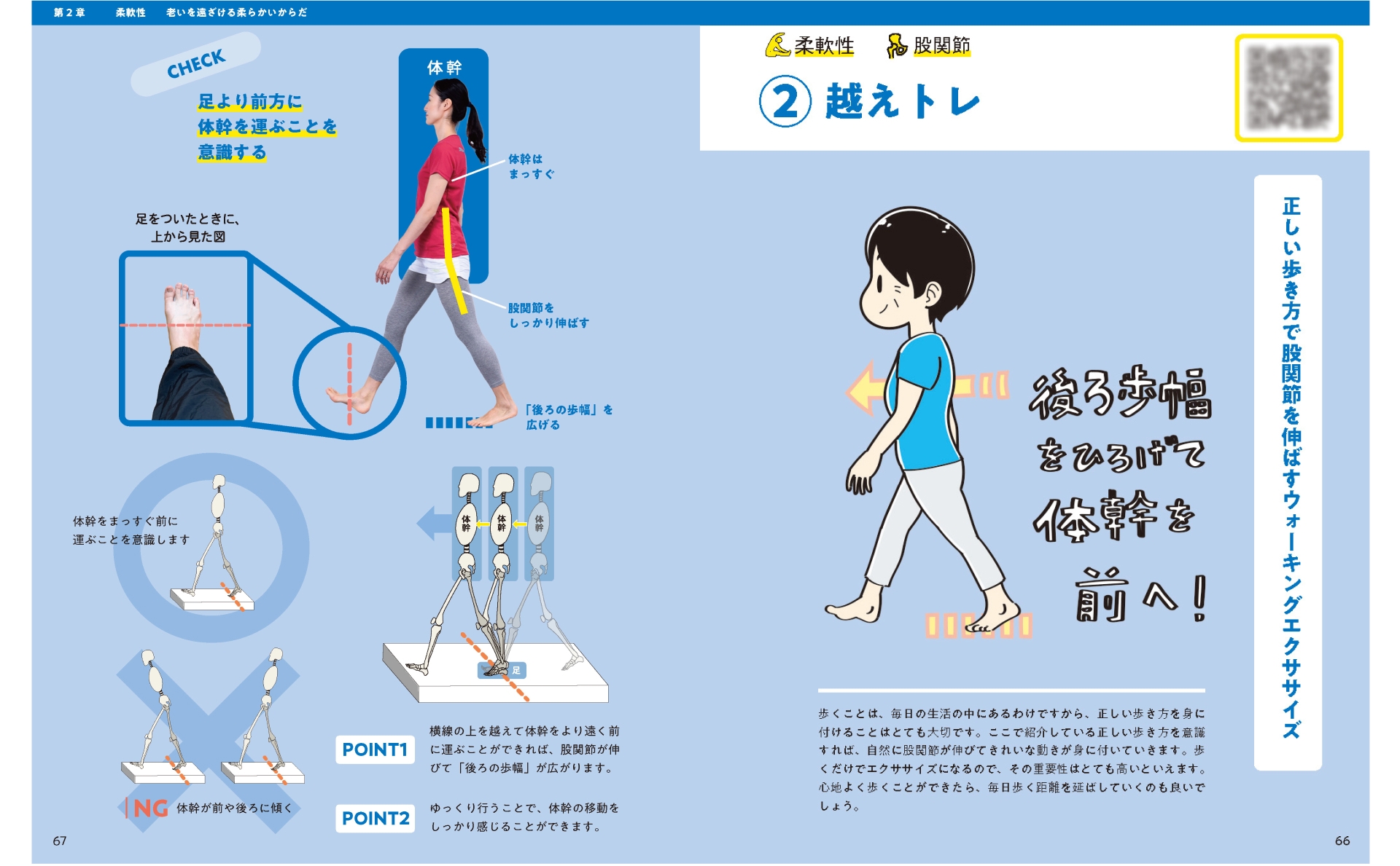 分かりやすいイラストでエクササイズのイメージがわきやすい