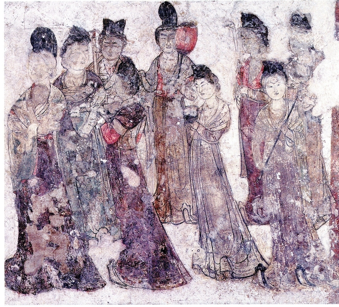 【写真1】 永泰公主墓 宮女図 『新城 房陵 永泰公主墓壁画』(2002)