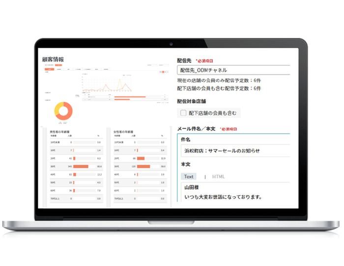 API連携例 商業施設:「OPTiM AI Camera Enterprise」で取得した解析データと顧客管理システムとの連携 イメージ2