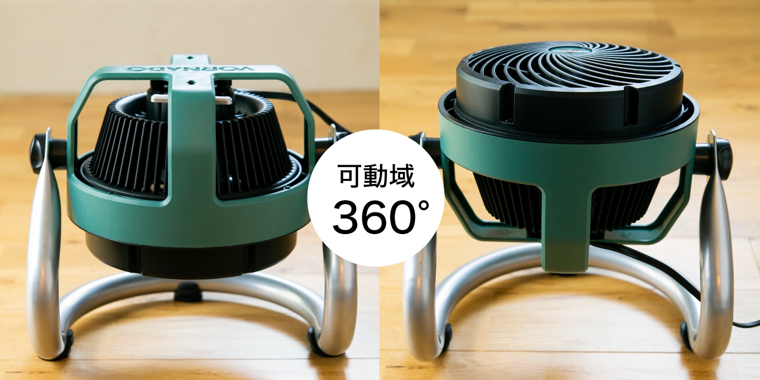 上下の可動域0~360°