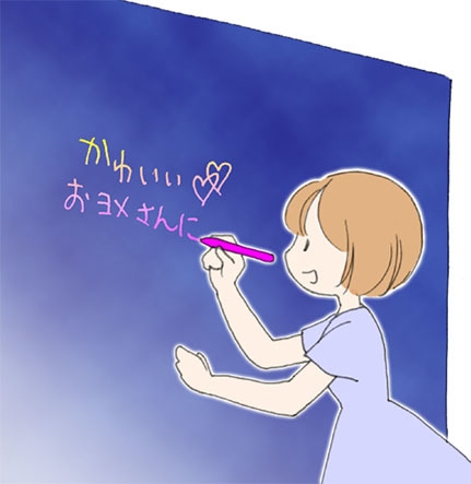 体験イメージ(4):特殊なペンで願い事を描いてみて
