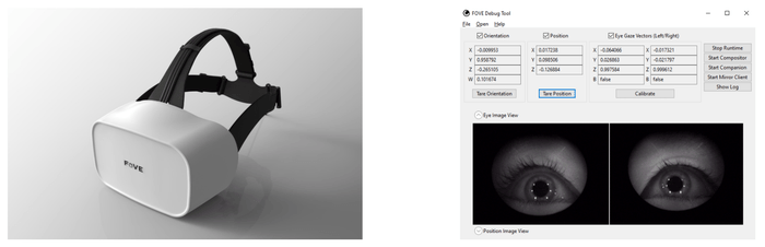 左:FOVE 0、右:Developer Tool