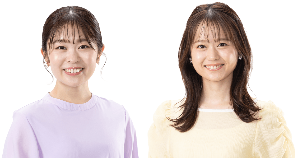 野村舞アナ ・   岡本愛衣アナ
