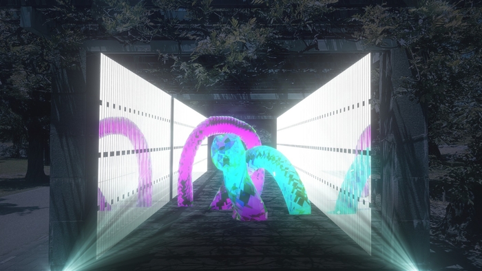 無限空間と干支のオブジェ