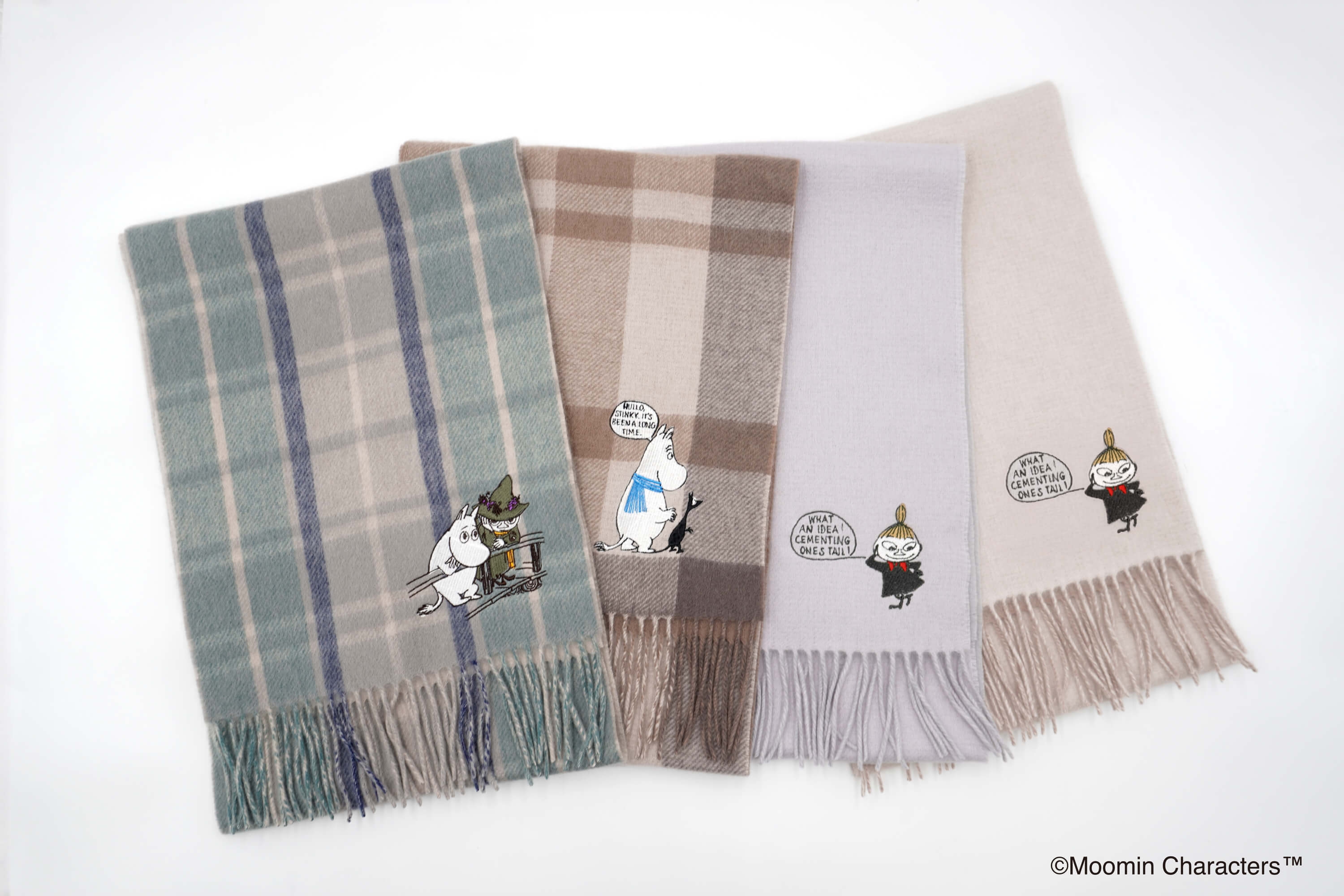 カシミヤマフラー ムーミン刺繍