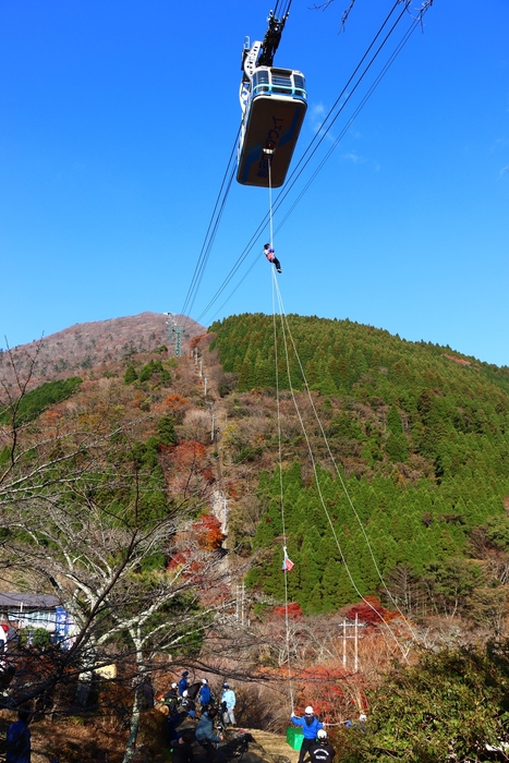 高さ約30mで行う乗客救助訓練の様子