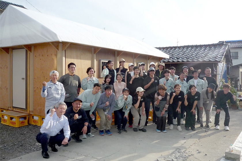 珠洲市・2023年6月4日 仮設住宅(ペーパーログハウス)建設