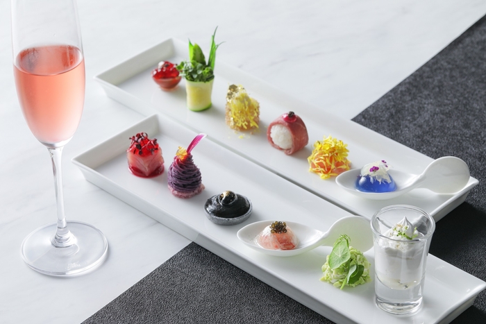 【Hors-d’oeuvre】12種の誕生石を前菜として ※ペアリングドリンク:スパークリングワイン マシア・パレラ カヴァ ブリュット ロゼ or  ノンアルコールカクテル