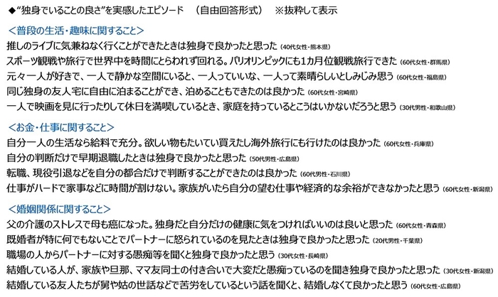 “独身でいることの良さ”を実感したエピソード