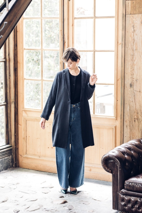 【織り】手織りジャカードテーラードコート、【デニム】Lee・オーガニックコットンデニム キュロットパンツ