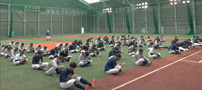 令和5年(2023年)硬式野球部で実施した際の様子