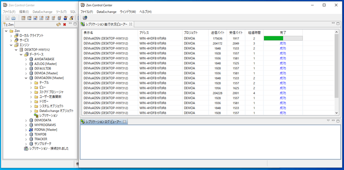レプリケーション進捗状況ビューアー