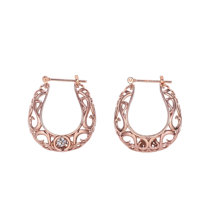 Wave ピアス(ローズゴールド)