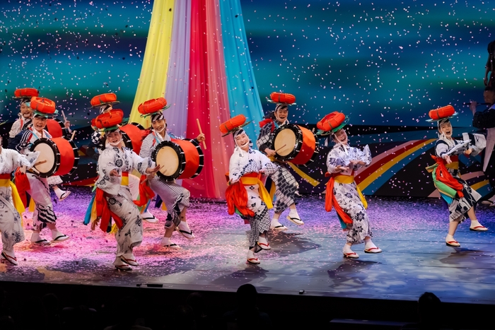 桜吹雪と盛岡さんさ踊り