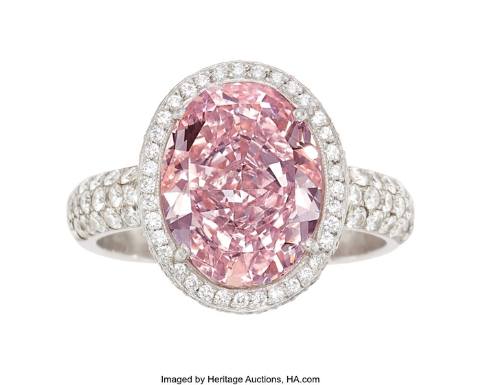 オークション下見会展示予定アイテム(一例) <ファンシー ピンク ダイアモンド リング>