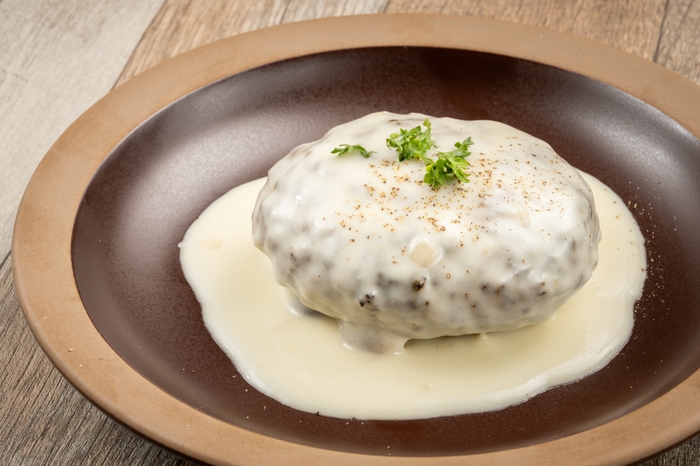 ハンバーグ チーズ＆きのこクリーム