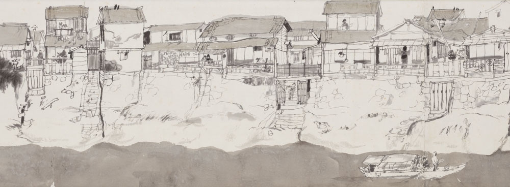 堂本印象「浪速港涯絵巻」1912年 京都府立堂本印象美術館蔵