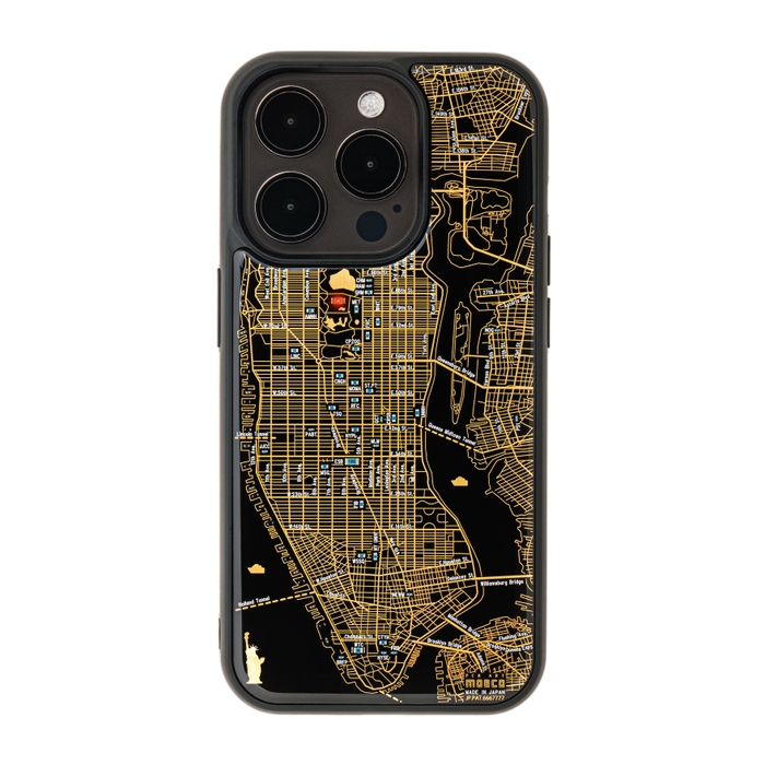 FLASH NY回路地図 iPhone 15 Proケース 黒