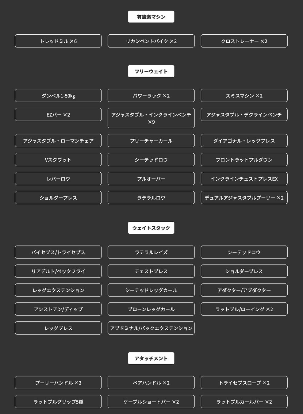 千種葵店マシンラインナップ
