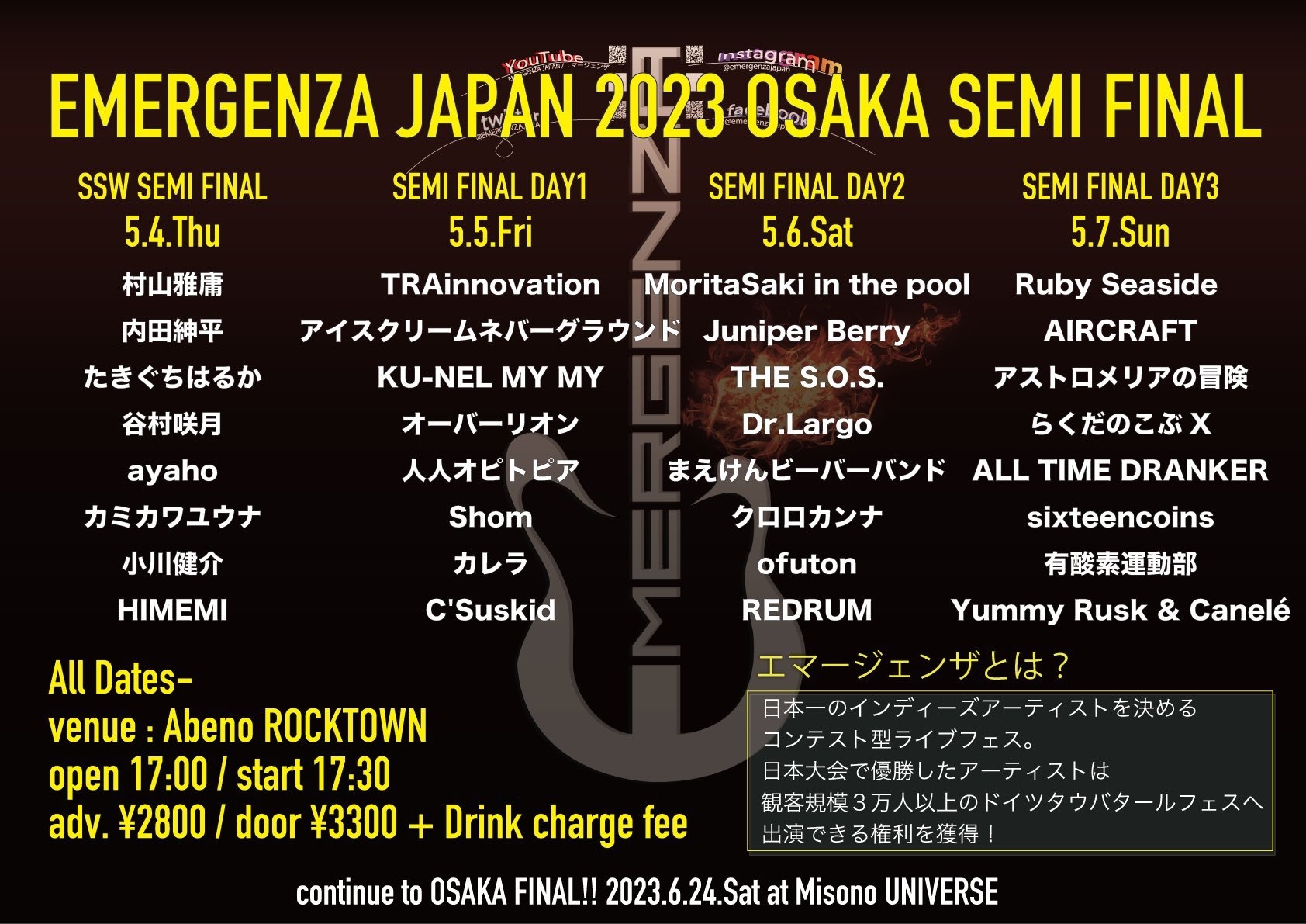 大阪セミファイナル出演者一覧