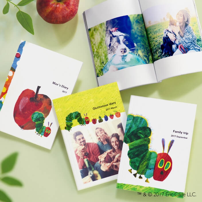 オシャレかわいい『はらぺこあおむし』柄のフォトブックが作れる! TOLOT、色彩の魔術師エリック・カールの表紙シリーズを公開