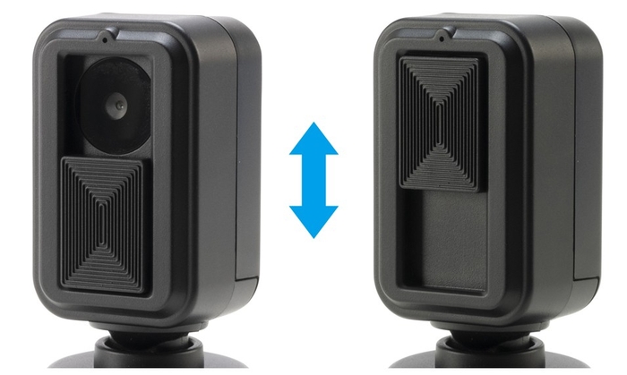 セキュリティーシャッター(左:開 右:閉)