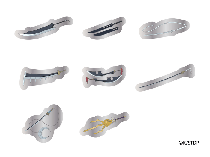 ▲プレミアムチケットの特典 ニジゲンノモリ オリジナルグッズ「斬魄刀ピンズ コンプリートセット」