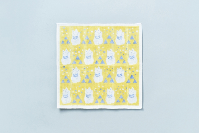 かやのふきん 招き猫(加藤萬・京都)